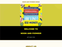 Tablet Screenshot of noonandpioneerbingo.com